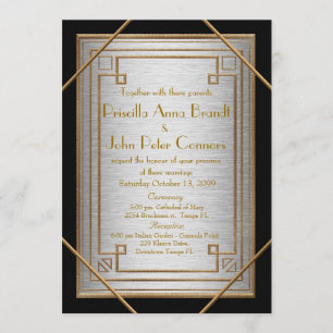 Carte de faire-part de mariage, grand Gatsby, b