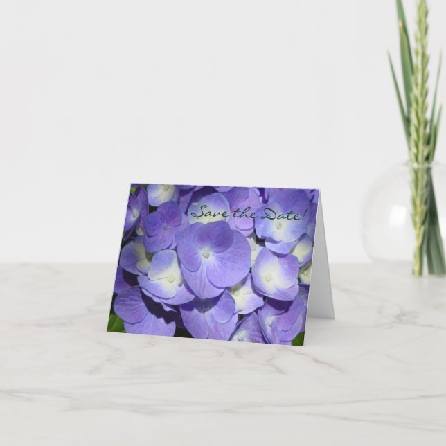 Carte de Faire-Part de Mariage Hydrangea Violette (Devant)