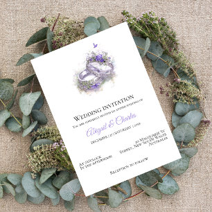 Carte de faire-part de mariage lilas moderne