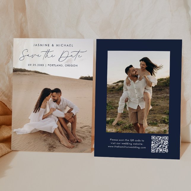 Carte de faire-part de mariage moderne avec QR Cod (Créateur téléchargé)