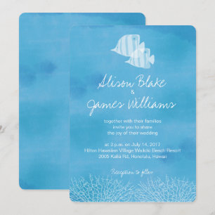 Carte de faire-part de mariage pour les poissons t