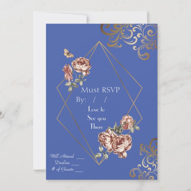 Carte de Faire-part de mariage RSVP Floral (Devant)