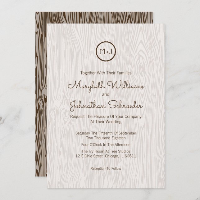 Carte de Faire-part de mariage Russe moderne en bo (Devant / Derrière)