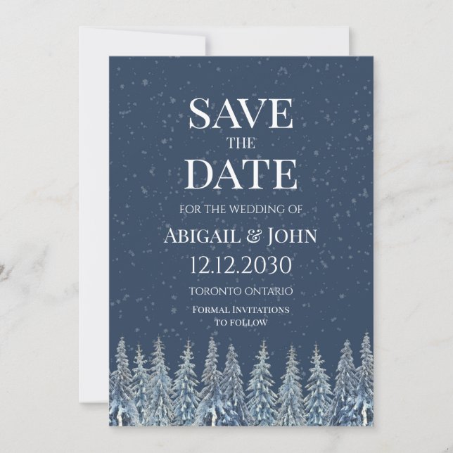 Carte de Faire-Part de Mariage Rustique en Forêt d (Devant)