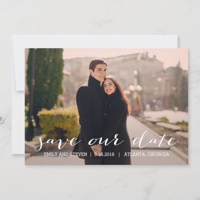 Carte de Faire-Part de Mariage Simplement Sans Eff (Devant)