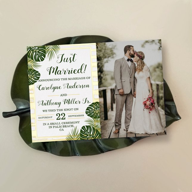 Carte de faire-part de mariage sur la plage avec f (Créateur téléchargé)
