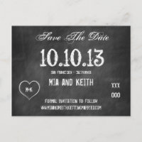 Carte de faire-part de mariage sur tableau noir