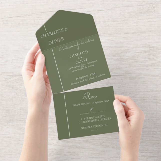 Carte de faire-part de mariage tout-en-un moderne (Déchirure)