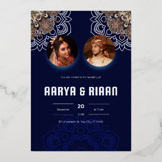 Carte de faire-part de mariage traditionnelle indi