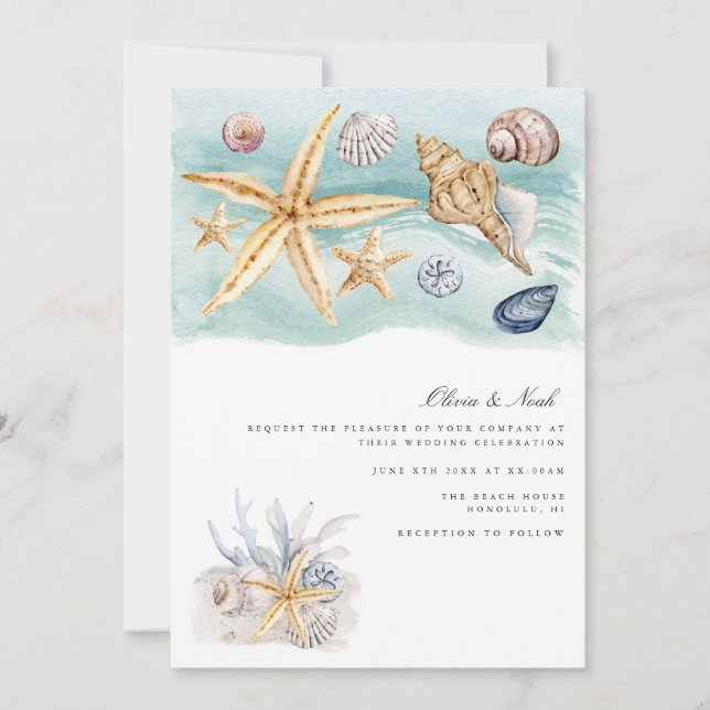 Carte de Faire-part de mariage Tropical Beach Ocea (Devant)