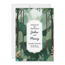 Carte de Faire-part de mariage verte et blanche