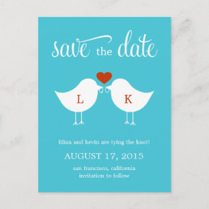 Carte de faire-part de Monogram Birds Save The Dat