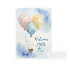 Carte de faire-part de naissance Montgolfière à l'