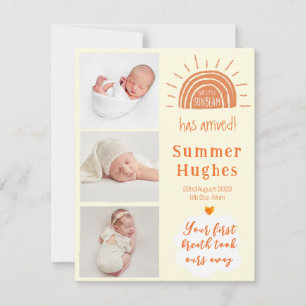 Carte de faire-part de naissance photo Ray of suns