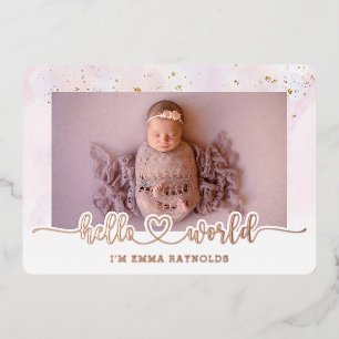 Carte de Faire-part de naissance Rose Gold Baby Gi