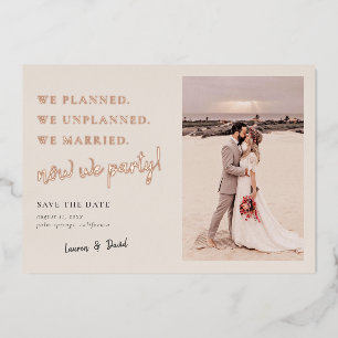 Carte de faire-part de réception de mariage crème 