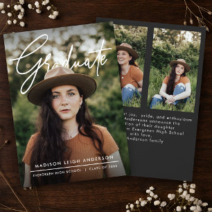 Carte de faire-part de remise de diplôme avec phot