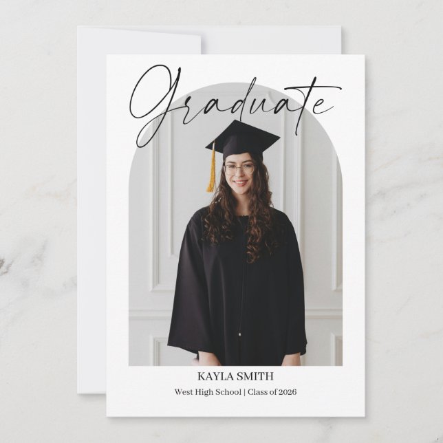 Carte de faire-part de remise de diplômes moderne  (Devant)