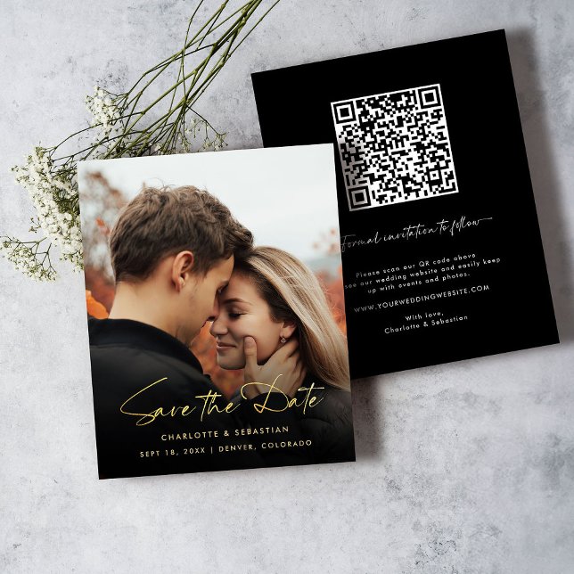 Carte de Faire-Part de Save the Date avec Photo et (Créateur téléchargé)
