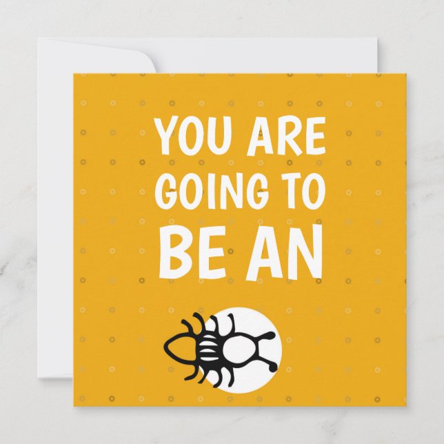 Carte de Faire-part de tante jaune (Devant)