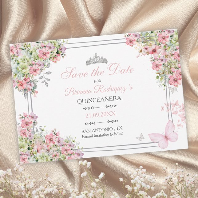 Carte de Faire-Part Floral Blush Rose et Vert (Créateur téléchargé)