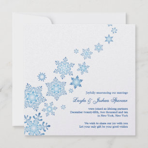 Carte de Faire-part Mariage flottante Snowflakes