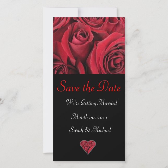 Carte de Faire-part Mariage Red Rose (Devant)