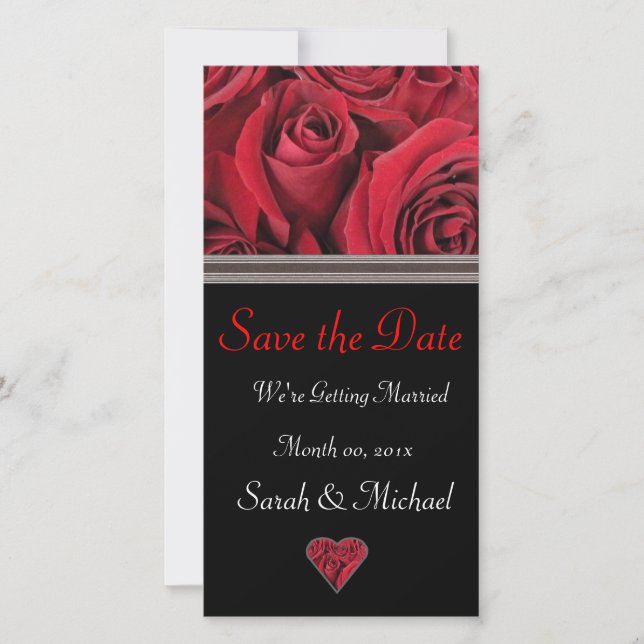 Carte de Faire-part Mariage Red Rose (Devant)