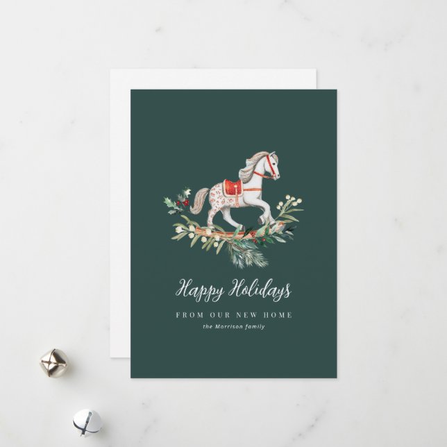 Carte de faire-part mobile de Noël moderne (Devant/Arrière en situation)