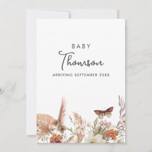 Carte de Faire-part moderne Boho Floral Pregancy
