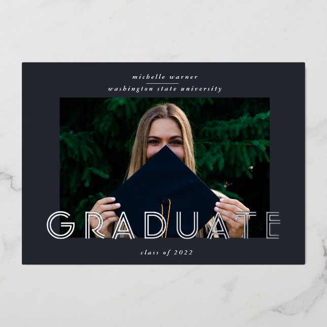 carte de faire-part moderne script (Recto)