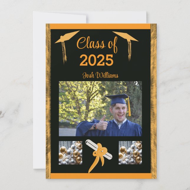 Carte de Faire-part plat Gold Trim (Devant)