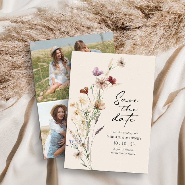 Carte de Faire-Part Plat Photo Boho (Créateur téléchargé)