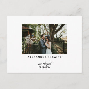 Carte de Faire-part simple et moderne Elopement