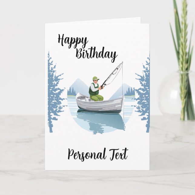 Carte de Faire-Part Thème Pêche Carte d'Anniversai (Devant)