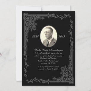 Carte de Faire-part traditionnelle Black Death