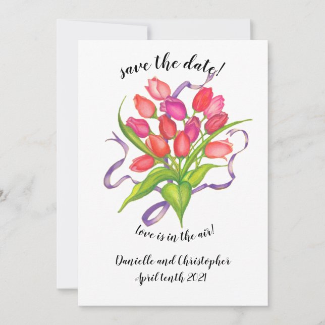 Carte de Faire-part Tulip Bouquet moderne (Devant)