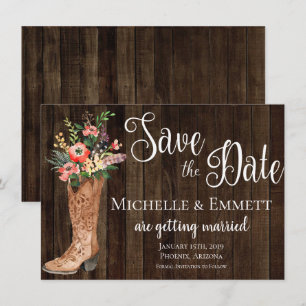 Carte de faire-part Western Country Rustic Boot