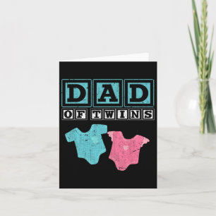 Carte De famille de jumeaux Papa Fête des pères Parents 