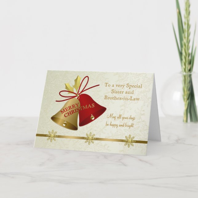 Carte de famille de Noël avec cloches et flocons d (Devant)