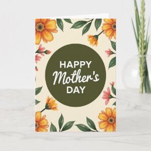 Carte de famille florale aquarelle
