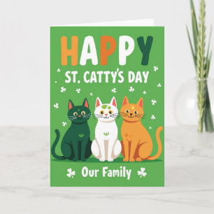 Carte de famille pour la journée du chat rayé de S