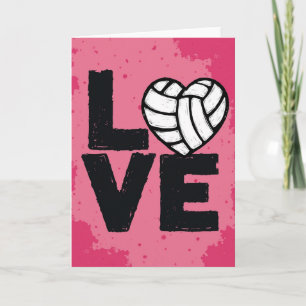 Carte de fan de sport de volley-ball d'amour