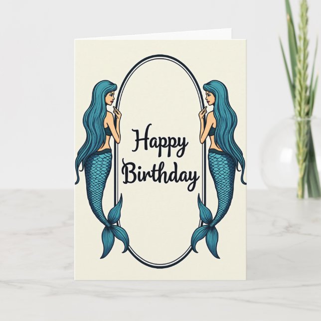 Carte de Fantaisie d'Anniversaire Azur (Devant)