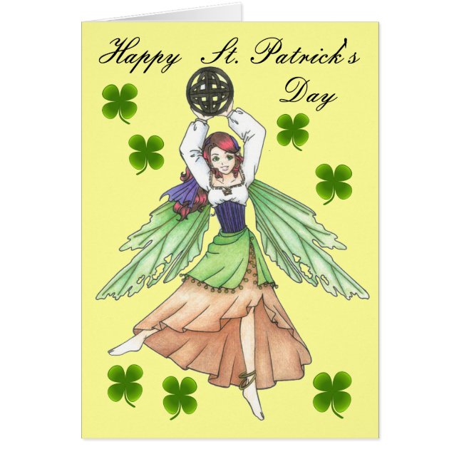 Carte de fée celtique de la Saint-Patrick (Devant)