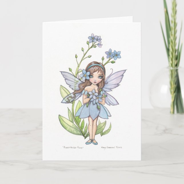 Carte de fée de la fleur mignonne à ne pas oublier (Devant)