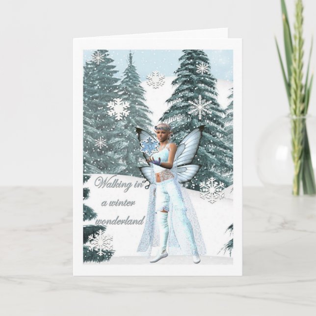 carte de fée de pays des merveilles d'hiver (Devant)