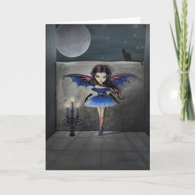 Carte de fée vampire gothique de petite danseuse (Devant)