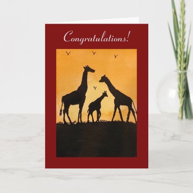 Carte de félicitations à motif de girafe (Devant)