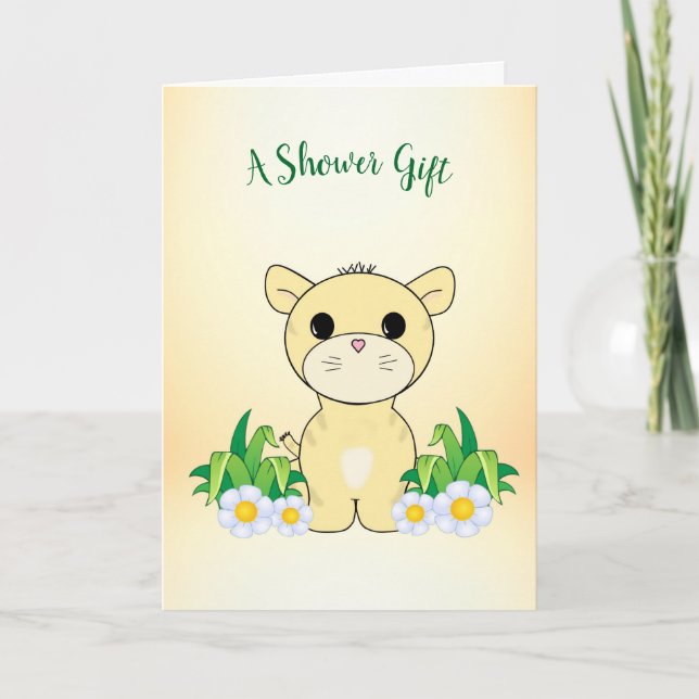 Carte de félicitations Baby shower de Lion adorabl (Devant)
